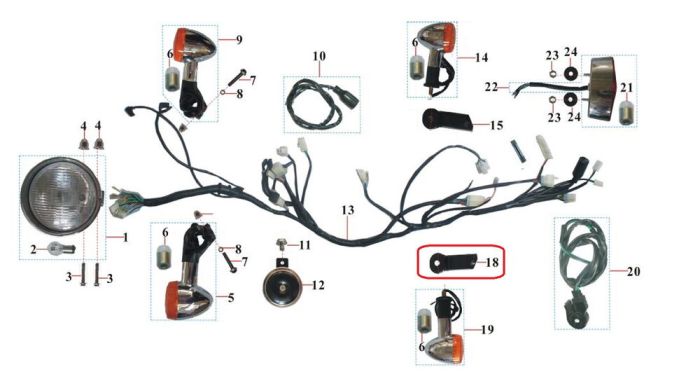 Regal Raptor DD-250E-9B Arka Sinyal Braketi Sol - Görsel 1