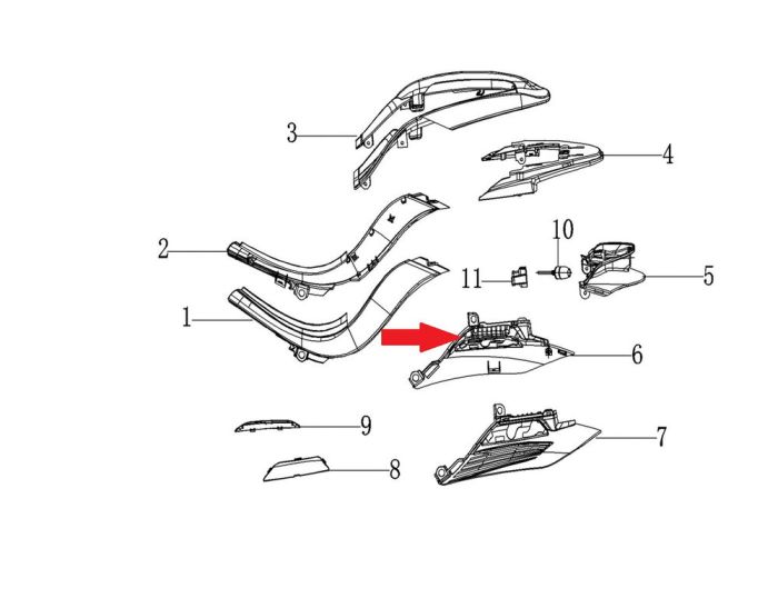 Regal Raptor DY 250 Arka Stop Alt Grenajı Yan Dekor Sağ - Görsel 1